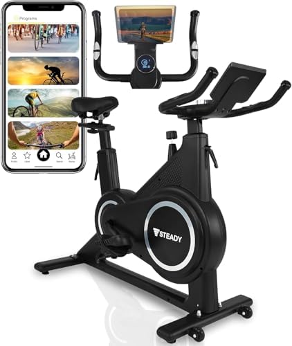 （15:30時点） STEADY スピンバイク Plus【Zwift/アプリ連動/静音/組立簡単】 エアロバイク フィットネスバイク 家庭用 ST145(ブラック)