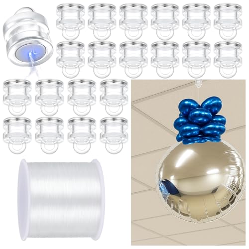 Fiwochic 20 Pack Magnetic Ceiling Hooks with 328ft Clear Hanging