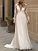 Ivory Chiffon Casual Wedding Dresses for Bride Tulle Long Sleeves Formal Bridal Dresses for Women Sexy V Neck A Line Boho Bride Gowns with Sleeves US8