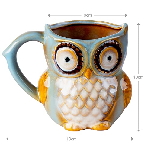 Taza de café de cerámica con diseño de búho 12 oz miniatura 4