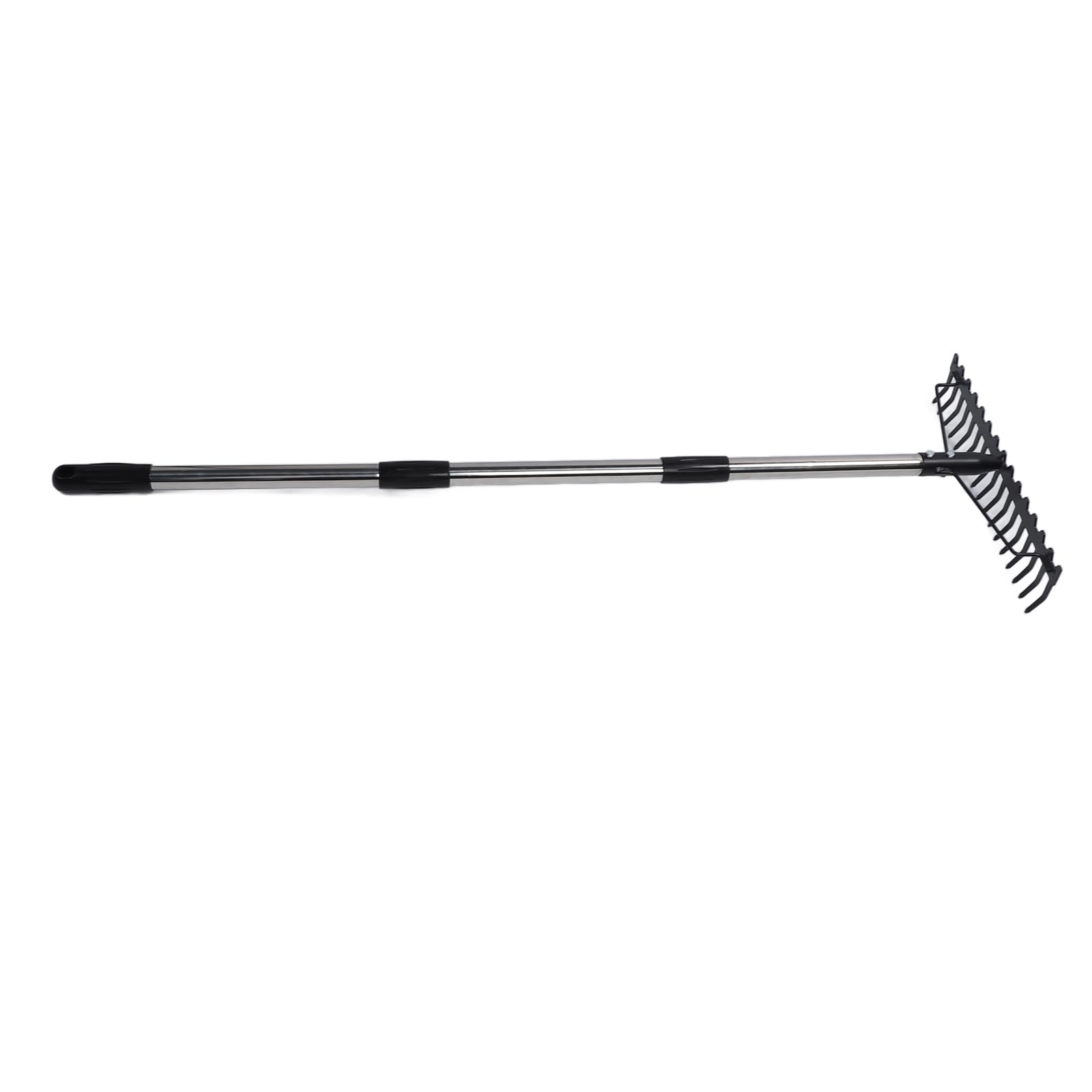 SIXRUN Rastrello da Giardino 17 Denti Rastrello da Giardino Multifunzione Regolabile Staccabile con Testa in Metallo per Allentare il Terreno Raccogliendo Foglie Rastrello da