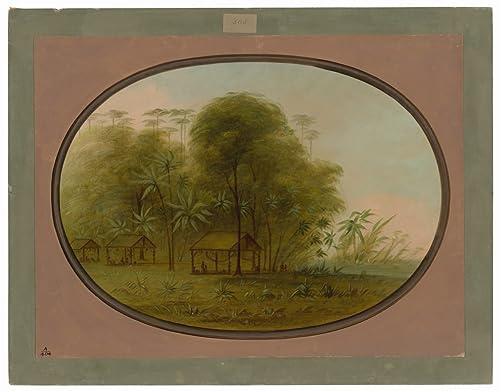 Affiche George Catlin Le Village d'Arowak, peinture moderne sur toile 60x90