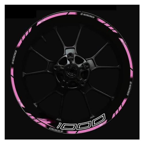 Batttx YINUODIAN Z1000 Motorrad Felgenbänder Rosa Weiß