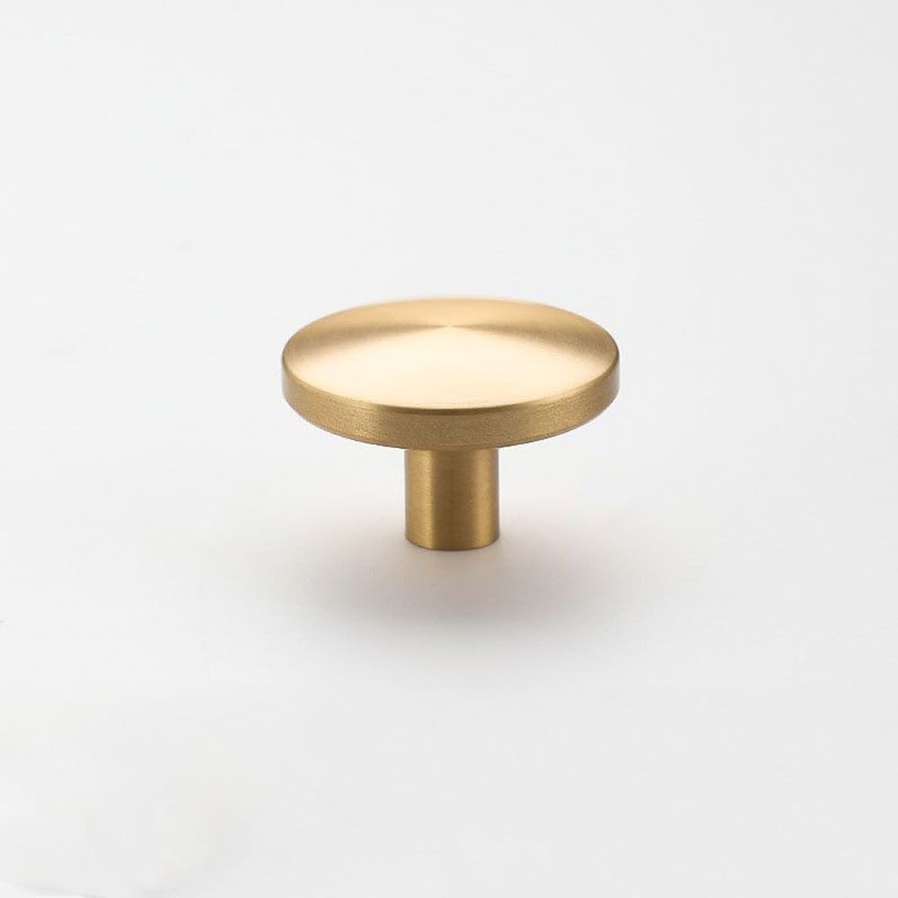 Poignée de meuble de luxe légère en laiton massif, bouton de tiroir doré long style trou unique