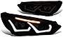 DNA Motoring HL-HPL-LED-FF16-BK-SM-CL1 Smoke Lens Projector Headlights With Dual U-Halo DRL Replacement For 15-18 Focus