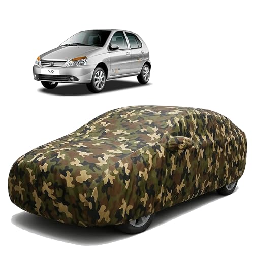 Image of Sulfar 100% Waterproof Car Body Cover for Tata Indica V2 - Triple-Stitched Dustproof UV, Heat & Rain Protection with Mirror Pockets, Full-Bottom Elastic & Free Storage Bag - All-Weather Indoor Outdoor