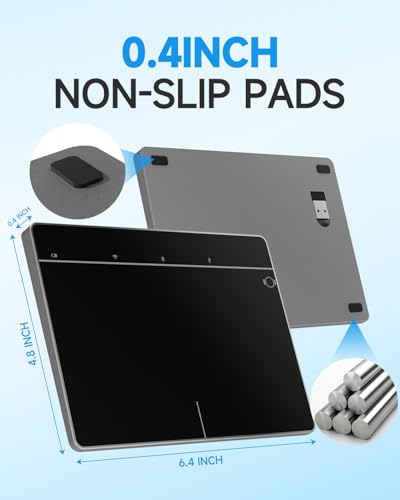 Wireless Bluetooth Trackpad for Windows 10/11, 3-in-1 Connectivity Modes, Support Multi-Touch Gestures, High Precision Control for PC & Laptop (Black) - Thumbnail 6