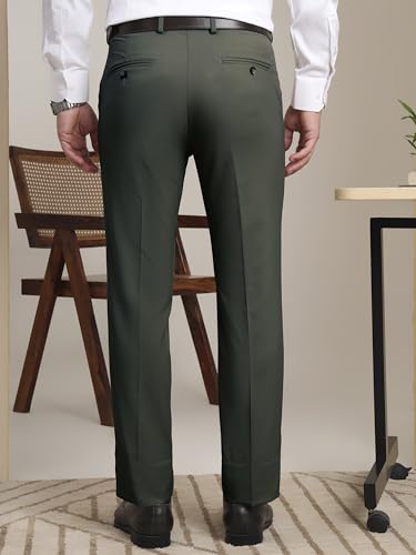 Image of SaintX Men's Premium Stretchable Formal Trouser with Techno Flex Waistband | Slim Fit Pants | Italian Design | Office Wear /Executive Wear