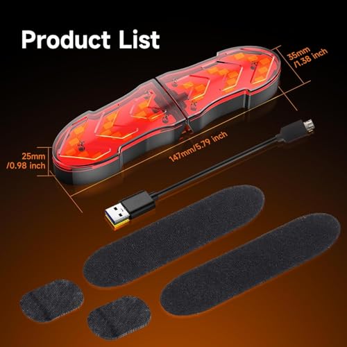 Moman Motorradhelm Rücklicht, LED Radfahren Helm Signalleuchte für Nachtfahrten Beleuchtung Motorrad Sicherheitswarnleuchte Fahrrad Helmlicht mit Abbiegesignale IPX4 Wasserdicht Ladekabel