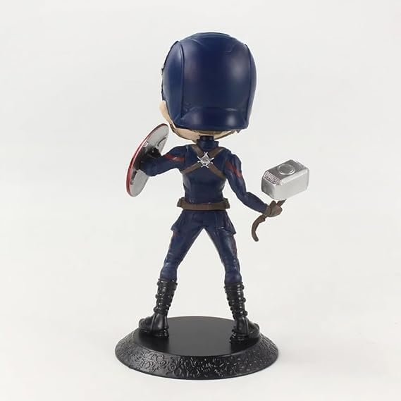 Image of Anime Cartoon Character Q Posket Action Figure | Limited Edition | Attractive Lightweight Durable Toy Figures for Home Decors Office Desk and Study Table (Captain America)