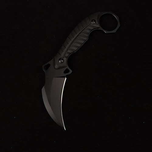 Miniatura 5 de Cuchillo de garra de hoja fija, mango G10 de hoja de alto carbono 8cr14mov con funda Kydex para acampar al aire libre (hoja plateada)