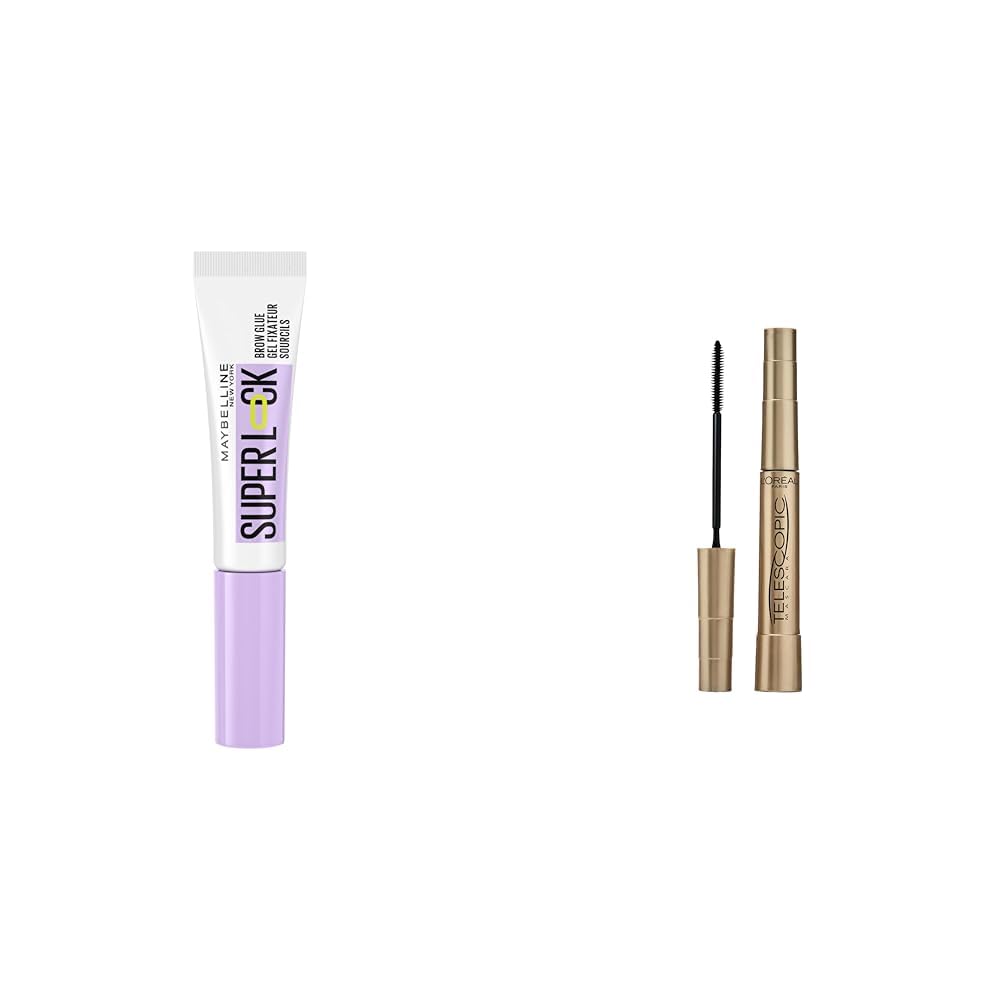 L'Oreal Paris Telescopic Gold Maskara - Siyah & Super Lock Brow Glue Kaş Sabitleyici Maskara - Şeffaf