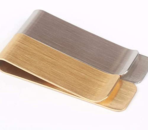 Generic Money Clip Wallet Clamp Stainless Steel Portable Brass Bookmark Clip Money Note Clip Credit Card Holder Outdoor Tool 2 pcs Creative4