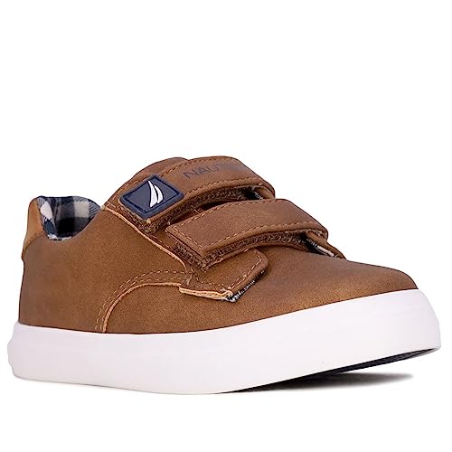 Nautica Kids' Double Strap Sneakers | Casual Athletic Shoes For Boys And Girls | Durable And Comfortable Fit For Toddlers And Little Kids-Ames Toddler-Tan Pu Size-9 #TOP12