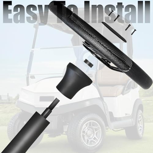 Club Car DS Golf Cart Steering Wheel Adapter for Club Car DS 1984+ Carts Fits 5/6 Hole Golf Cart Steering Wheel Premium Aluminum Easy to Install(Black) - Thumbnail 6