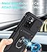 Xiaomi Redmi 10 Case, Redmi 10 4G Case with 3 Pcs Tempered Glass Screen Protector Built in Ring Stand Kickstand + Camera Cover, Hard PC Soft TPU Defender Full Body Protective Armor Case Cover - Black