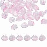 sourcing map 50 cuentas de cristal de cristal, cuentas en forma de vieira, cuentas espaciadoras de concha de almeja, cuentas perforadas en la parte superior para hacer joyas, manualidades, aretes