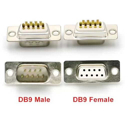 Willwewon 10pcs （5männliche+5weibliche） DB9 RS232 D-sub serielle Lötsteckverbinder, vergoldete Gelenk 9-polige Kupplungen