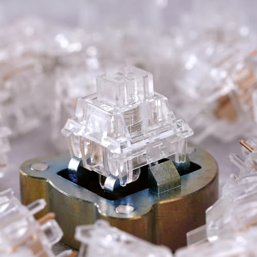Image of MELETRIX Chilkey WS Quartz Linear Switch 5-Pin Hotswap Pre-Lubed, PC Housing for RGB, Mechanical Keyboard Switch for DIY Custom Builds, Keyboard Switches 5 Pins PCB Mount Lubed Switches Clear (35pcs)