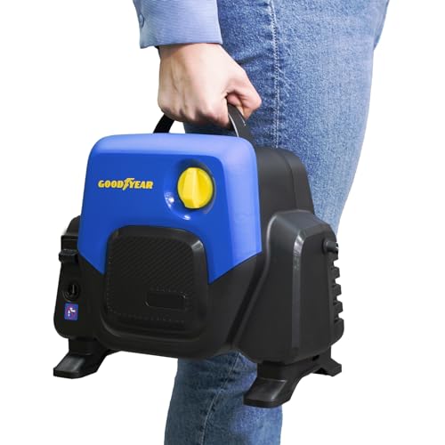 Goodyear - Nettoyeur Haute Pression 1400W Compact 100 Bar 4.5 l/Min. Pistolet et Lance Turbo. Enrouleur de Tuyau Bleu. Système Auto Stop. Réservoir de détergent 200ml. - Afbeelding 6