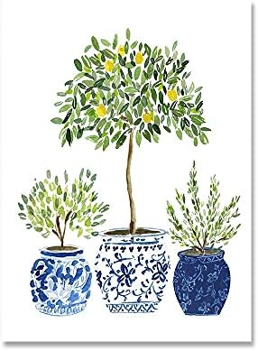 Amazon 絵画 インテリアチャイニーズスタイルの花瓶ポスターレモンツリーオリーブの花水彩アートパネルキャンバス絵画インテリア壁の絵家の装飾 50x70cm X1 フレームレス ウォールステッカー オンライン通販
