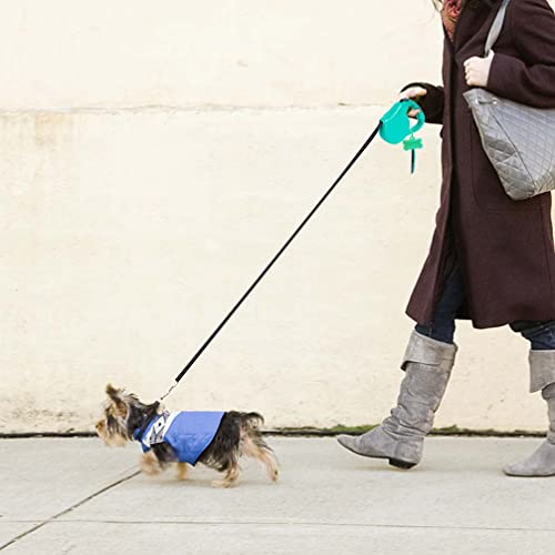 Tilanmiy Retractable Dog Leash Set For X-Small/Small/Medium Dogs, Including 1 Portable Silicone Bowl + 1 Waste Bag Dispenser, Green, 10Ft (For Dogs Up To 22Lbs) #TOP6