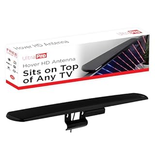 UltraPro Hover Digital TV Antenna Indoor for Smart TV, Long Range HD Local Channels, Easy Mount on Top Design, Supports 4K 1080P HDTV VHF UHF, 360° Reception, 83713