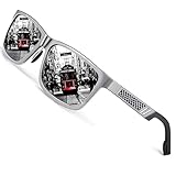 ROCKNIGHT Polarized UV Protection Driving Sunglasses for Men Wayfarer Full Frame Al-Mg Lightweight Silver Mirror Sunglasses Outdoors Fashion