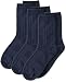 Jefferies Socks Big Boys' Rib  Crew Socks (Pack of 3), Navy, Medium
