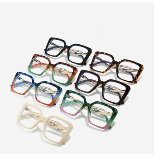 Lunettes rétro léopard de soleil et lumière bleue avec branches creuses ciselées