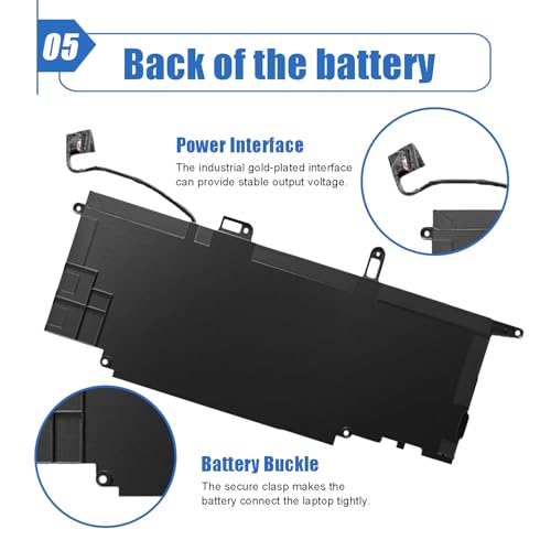 Image of 52Wh NF2MW Laptop Battery Replacement for Dell Latitude 7400 2-in-1 Latitude 14 9410 2-in-1 Series 085XM8 08W3YY C76H7 0C76H7 7146W G8F6M 0G8F6M 02K0CK DJ5GG P110G P110G001 7.6V 6500mAh