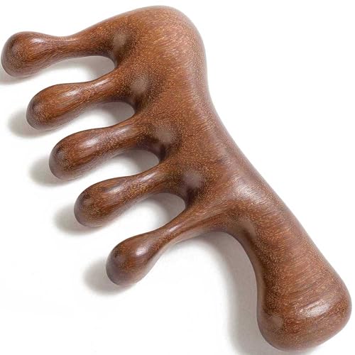 Moreinday Loc Comb, Loc Comb for Sisterlocks, Wooden Scalp Massager for Scalp Gua Sha - Sandalwood