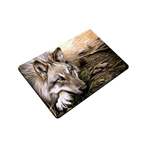 Wolf Custom Doormat Entrance Mat Floor Mat Rug Indoor/Outdoor/Front Door/Bathroom Mats Rubber Non Slip Size 23.6 x 15.7 inches