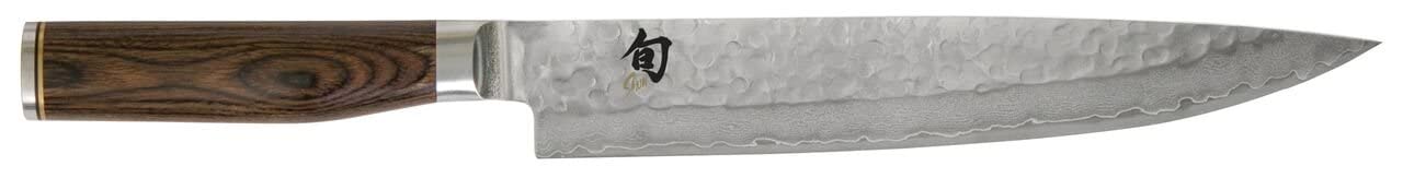 Kai Shun Premier Tim Mälzer TDM-1704 ultrascharfes Japanisches Schinken Messer, 24 cm Klinge aus Damaststahl + massives Schneidebrett aus Fassholz 30x 18 cm, Angebotsset