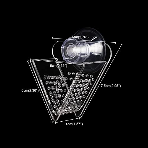 WEAVERBIRD Cone Red Worm Feeder Acrylic V-Shape Shrimp Fish Tank Feeding Cup with Suction Cup - Image 3