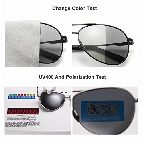 HMRGLMIE-Metail Frame Polarized Sunglasses Men Color Changing Sun Glasses Pilot Male Day Night Vision Driving4