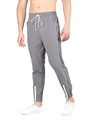 Image of CHKOKKO Men's Regular Fit Mid Rise Solid Sports Running Gym Track Pant Lower With Pocket
