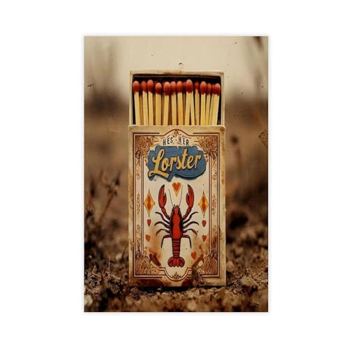 IQTFHGB Stampa artistica da parete con scatola di fiammiferi, stile retrò, decorazione artistica da parete, per soggiorno, camera da letto, 20 x 30 cm