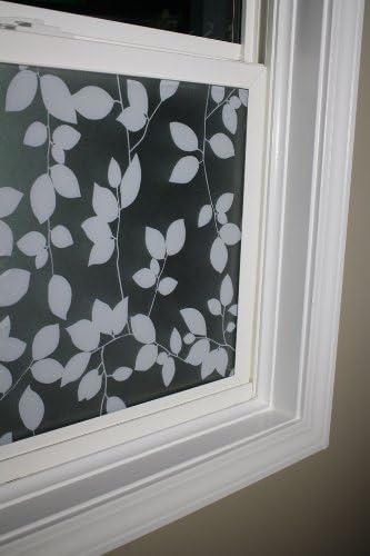 Miniatura 3 de Lámina de privacidad blanca con hojas decorativas, privacidad, estática para ventana (rollo de 36 pulgadas x 7 pies)