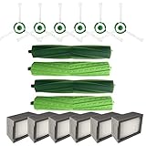 Zubehör für iRobot Roomba i7 i7+/i7 Plus E5 E6 E7 Vacuum Cleaner Ersatzkit Saugroboter (14-Teilig),2 Set Zentralbürste + 6 Seitenbürste + 6 HEPA Filters,Staubsauger-Teile Ersatz