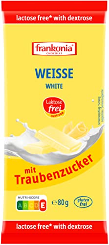 frankonia CHOCOLAT Weisse mit Traubenzucker laktosefrei & glutenfrei, 80 g