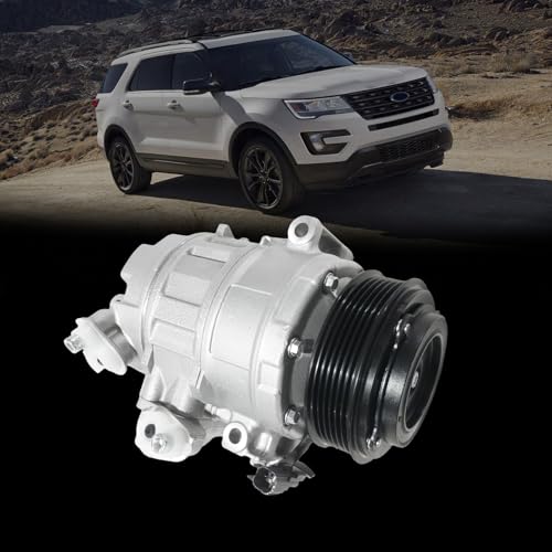Image of AC Compressor with Clutch Fit for Ford Police Interceptor Utility 2013-201 | Compatible With Explorer 2011-2015,Replaces CO9777C,68201076, BB5319D629DA,DB5Z19703A,EB5319D629AA,EB5Z19703B,BB5319D629DC