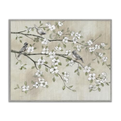 Cherry Blossom Birds Branches Floral, 24 x 30 Inch Framed Giclée Print
