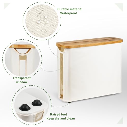 Vathery TOILET PAPER BASKET Bamboo Toilet Paper Storage - The Ultimate Bathroom Organizer With Bamboo Lid, Large Toilet Paper Holder thumb #4