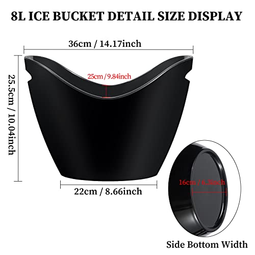 8L Ice Bucket,Ice Buckets For Parties,Ice Bucket For Cocktail Bar,Large Ice Bucket,Party Bathtub,Blackbeverage Bucket,Ice Bucket In Home & Kitchen #TOP6