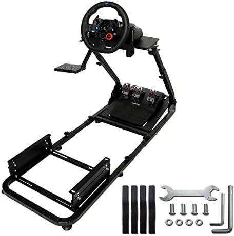 Marada Racing Wheel Stand Simulator Steering Wheel Stand Cockpit Gaming Steering Wheel Top Adjustable Help for T3PA/TGT, G25, G37, G29/T300RS Wheel & Pedals Not Included
