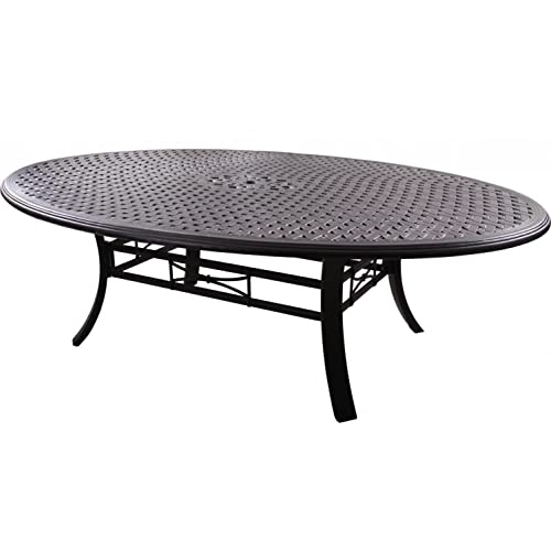 Darlee Santa Barbara 9 Piece Cast Aluminum Patio Dining Set With Oval Table - Antique Bronze #TOP2