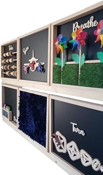 Sensory Board for Wall | Interactive Sensory Decor for Kids and Adults Wooden Frame Activity Boards for Multi-Sensory Rooms, Autism Classrooms, and Therapy Play Choose 2