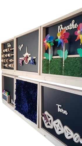 Sensory Wall Panel Set – Pack of 6 – Interactive Tactile Boards for Autism, Sensory Rooms, Classrooms & Therapy | Includes Spin, Breathe, Scratch, Touch, Create, Count Panels by Sensory Crafters