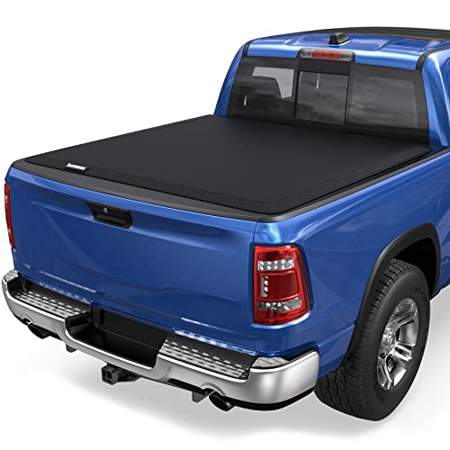 Mostplus 5.7Ft Roll-Up Soft Tonneau Cover Compatible With 2019-2023 Dodge Ram 1500 Classic Only Without Ram Box Vinyl Truck Bed #TOP23